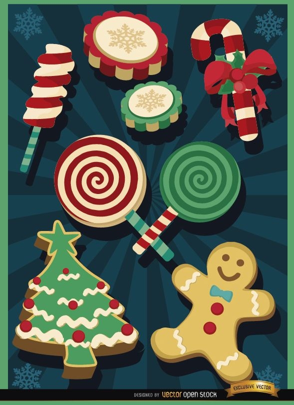 Christmas sweets elements