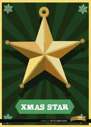 Tarjeta estrella de Navidad