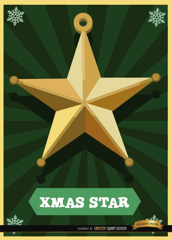 Cartão estrela de natal