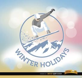 Fundo de snowboard nas férias de inverno