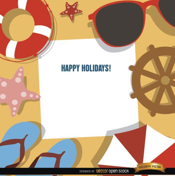 Holidays background beach objects Holidays background beach objects