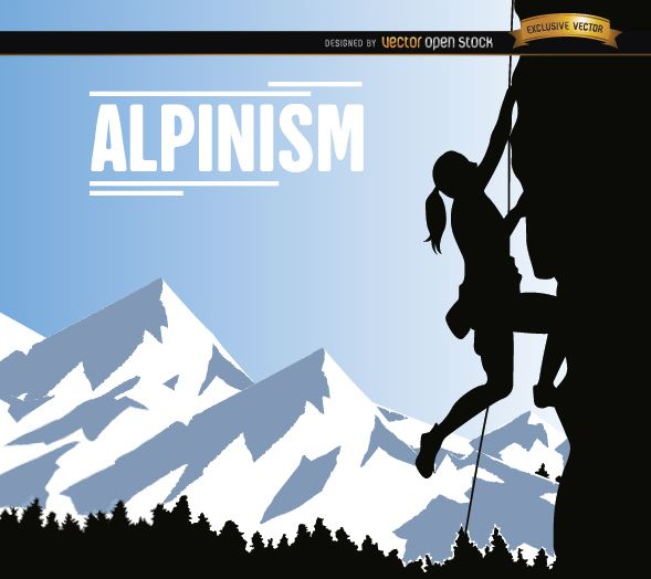 Diseño de mujer alpinismo