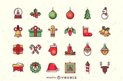 Wunderschönes Funky Christmas Icon Pack