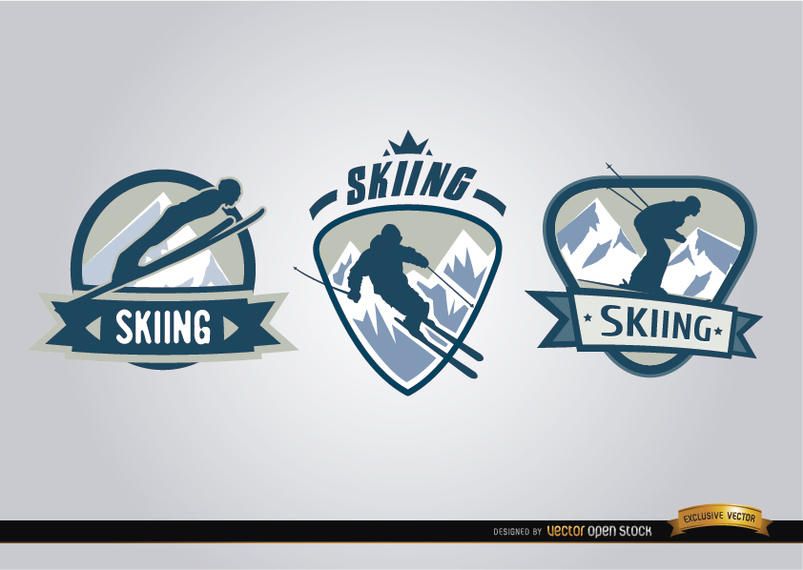 3 ski sport labels 3 ski sport labels