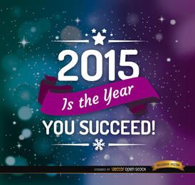 Year 2015 space ribbon background
