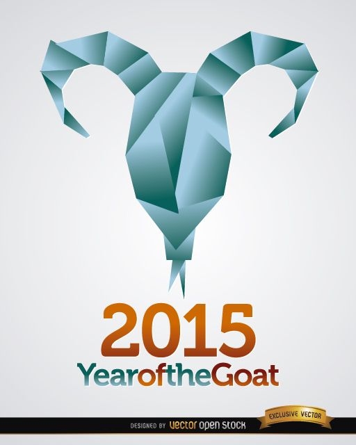 2015 origami goat head background