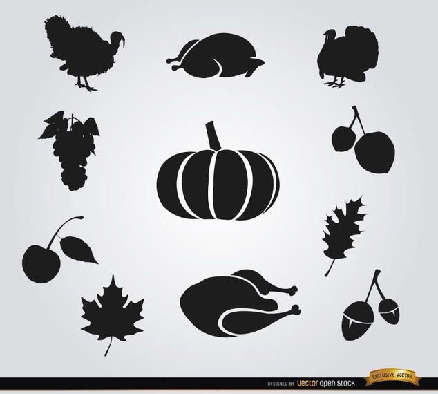10 Thanksgiving food silhouettes 10 Thanksgiving food silhouettes