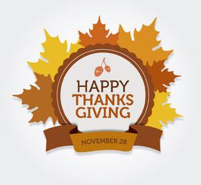 Happy Thanksgiving rundes Etikett