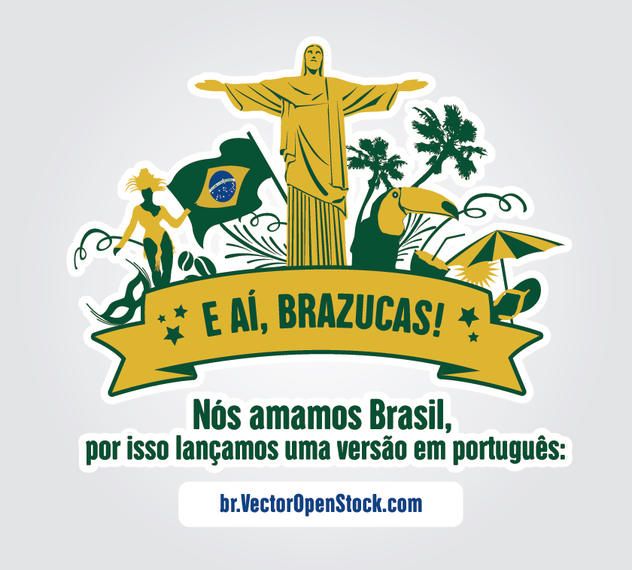 We love Brazil symbols label We love Brazil symbols label