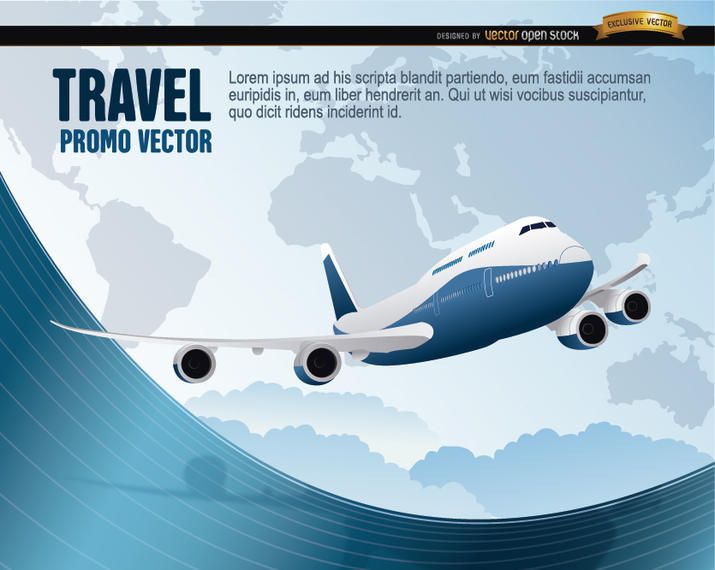 World Travel plane wavy World Travel plane wavy