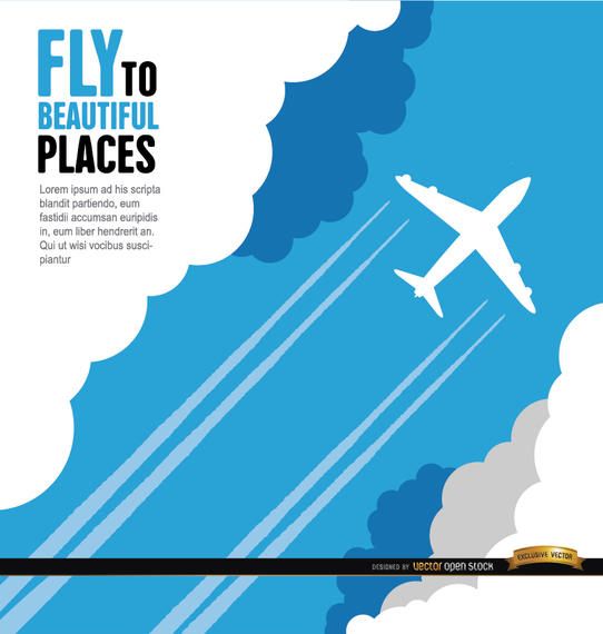 Plane wake and clouds poster Plane wake and clouds poster