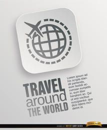 Ilustração de símbolo de viagem mundial