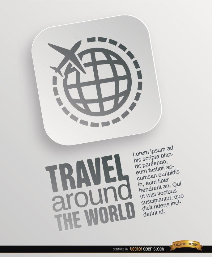 World travel symbol poster