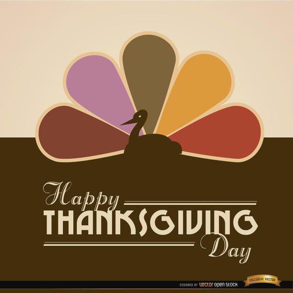 Happy Thanksgiving turkey colored tail background Happy Thanksgiving turkey colored tail background