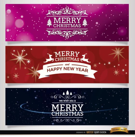 3 Christmas ornaments banners 3 Christmas ornaments banners