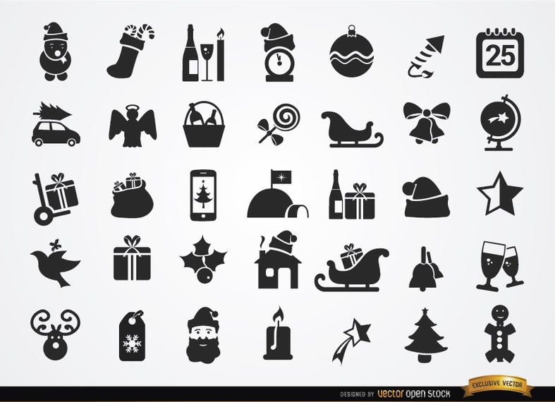 35 Flat Christmas icons 35 Flat Christmas icons