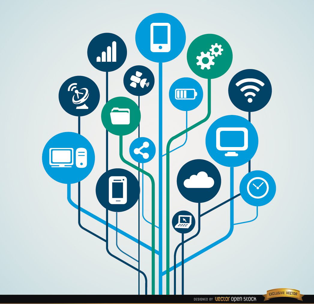 15 Kreissymbole für Computerfunktionen