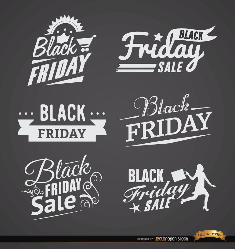 6 Black Friday sales labels