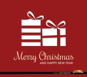 Christmas rectangles red gifts background
