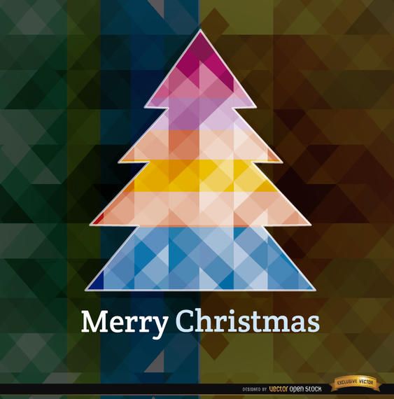 Fundo de árvore de Natal poligonal Fundo de árvore de Natal poligonal