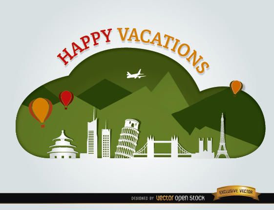 Vacaciones viajando fondo de puntos de referencia mundial Vacaciones viajando fondo de puntos de referencia mundial
