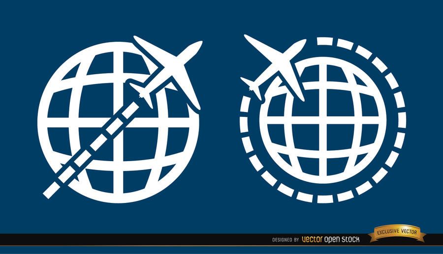 2 Travel around world symbols 2 Travel around world symbols