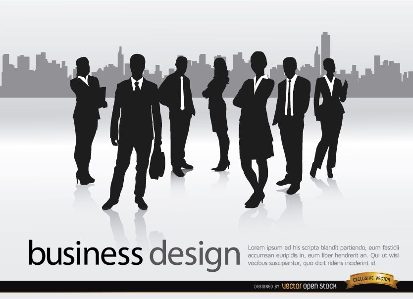 Business team city illustration