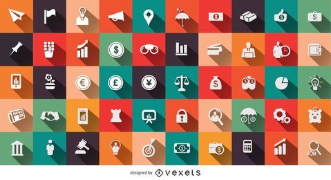 50 ícones financeiros e de negócios