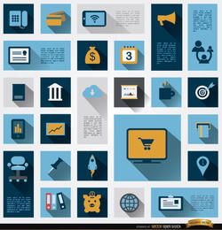 26 iconos de información empresarial
