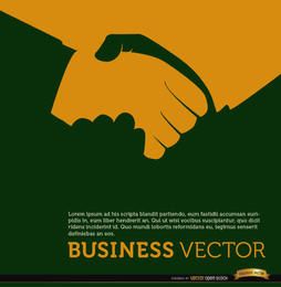 Business handshake orange background