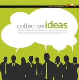 Business people collective ideas background