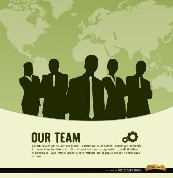 Business team world map background Business team world map background