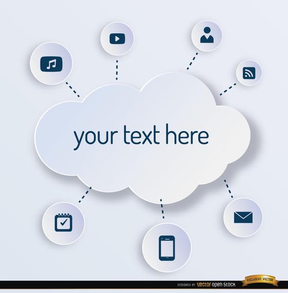 Computer apps cloud background Computer apps cloud background