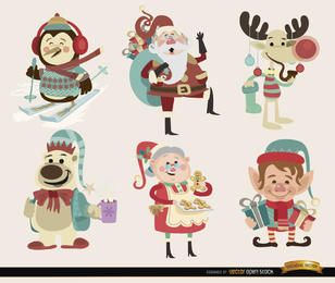 6 personajes de dibujos animados navideños