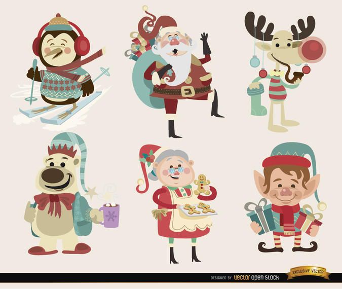 6 Christmas cartoon characters 6 Christmas cartoon characters