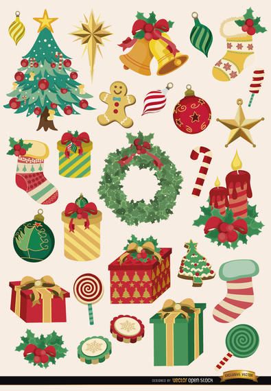 28 Christmas elements and objects 28 Christmas elements and objects