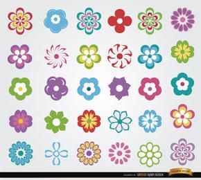 30 Flowers icon set