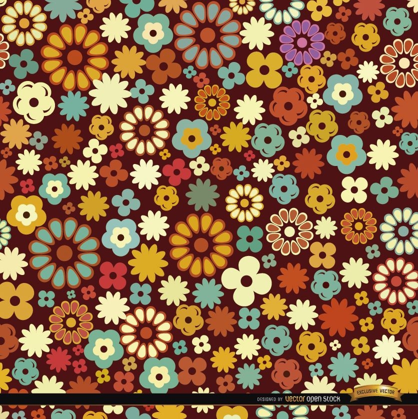 Un montón de patrón de flores de colores