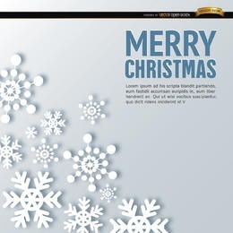 Merry Christmas snowflake shapes background