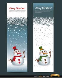 2 marcapáginas verticales de muñeco de nieve navideño