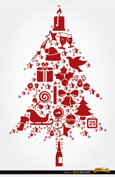 Elementos de Natal em forma de árvore Elementos de Natal em forma de árvore