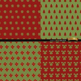 4 Red green Christmas patterns