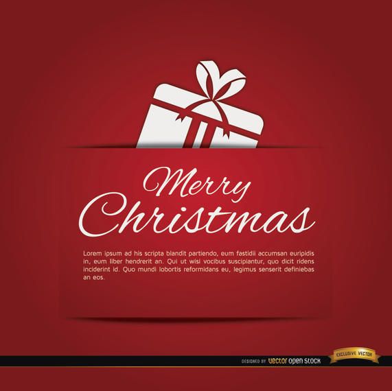 Cartão de presente vermelho feliz Natal Cartão de presente vermelho feliz Natal