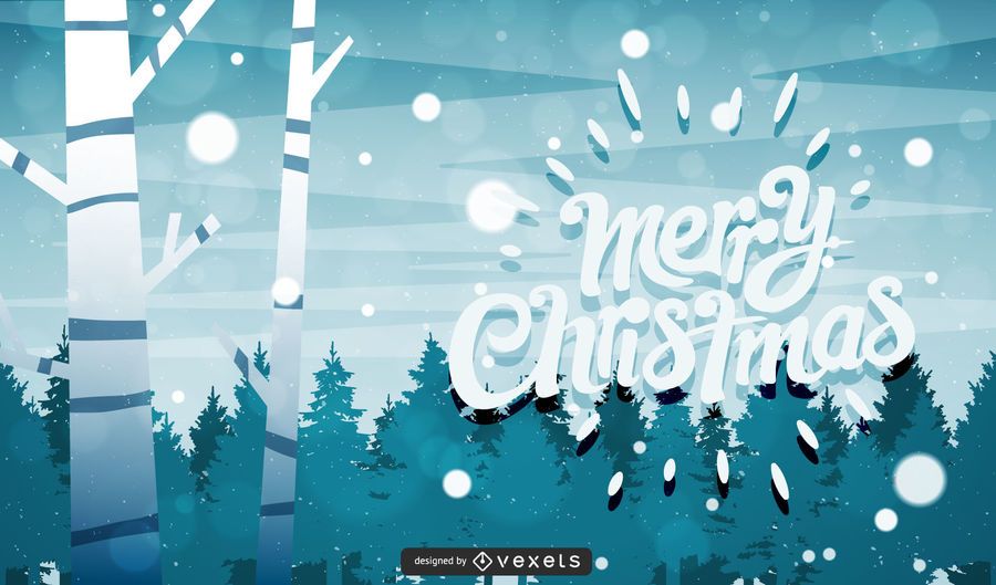 Funky Snowy Landscape Xmas Greeting Card Funky Snowy Landscape Xmas Greeting Card