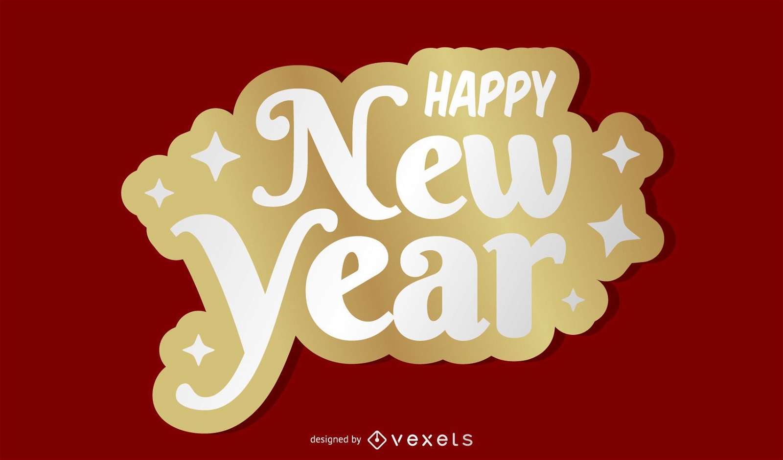2015 Gold Sticker New Year Background