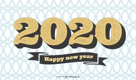 Circular Pattern 2020 Vintage New Year Greeting
