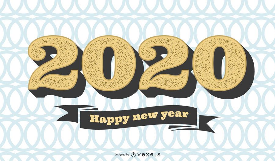 Circular Pattern 2020 Vintage New Year Greeting Circular Pattern 2020 Vintage New Year Greeting