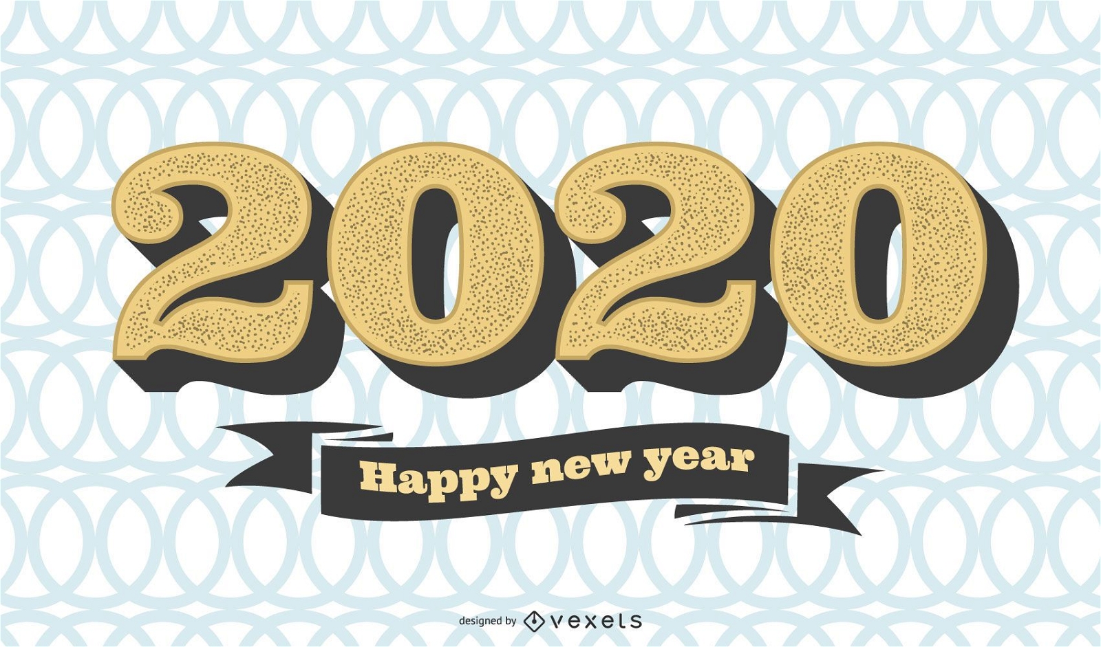 Padrão circular 2020 saudação de ano novo vintage