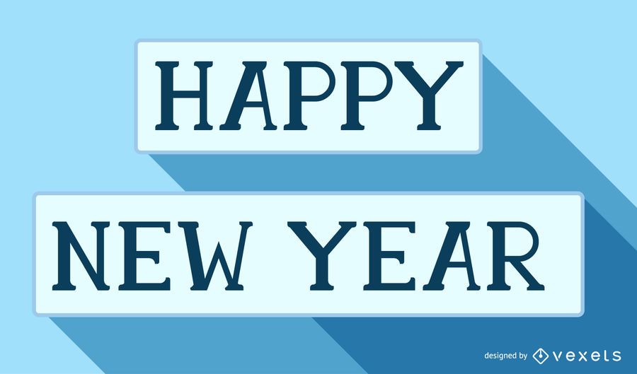 New Year Greetings inside Long Shadowed Rectangles New Year Greetings inside Long Shadowed Rectangles