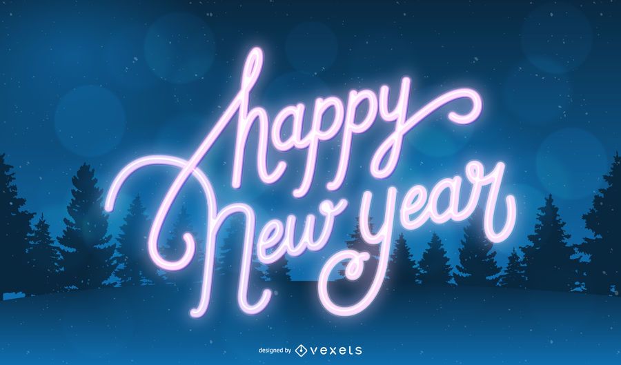 Neon 2020 Typography New Year Background Neon 2020 Typography New Year Background
